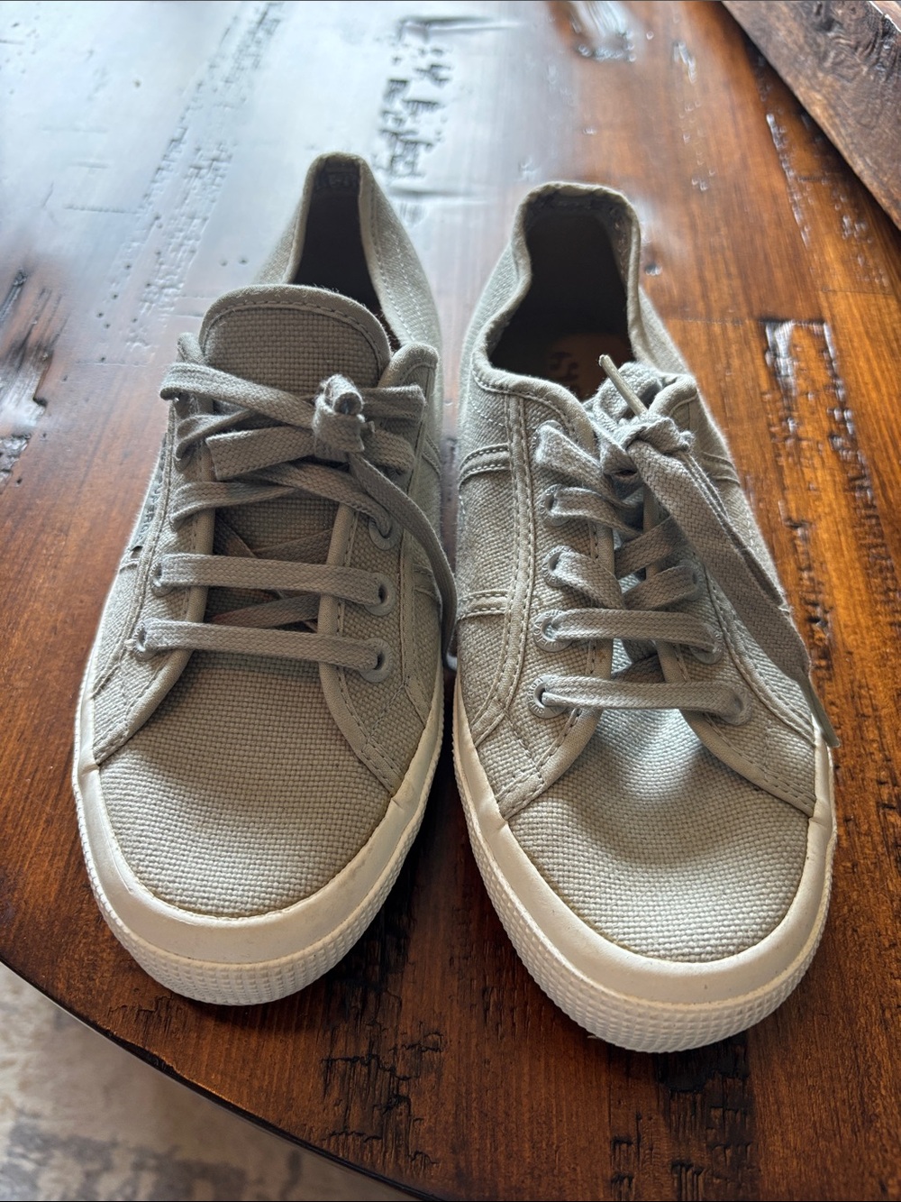 Superga Low-Top Canvas Sneakers in Light Gray